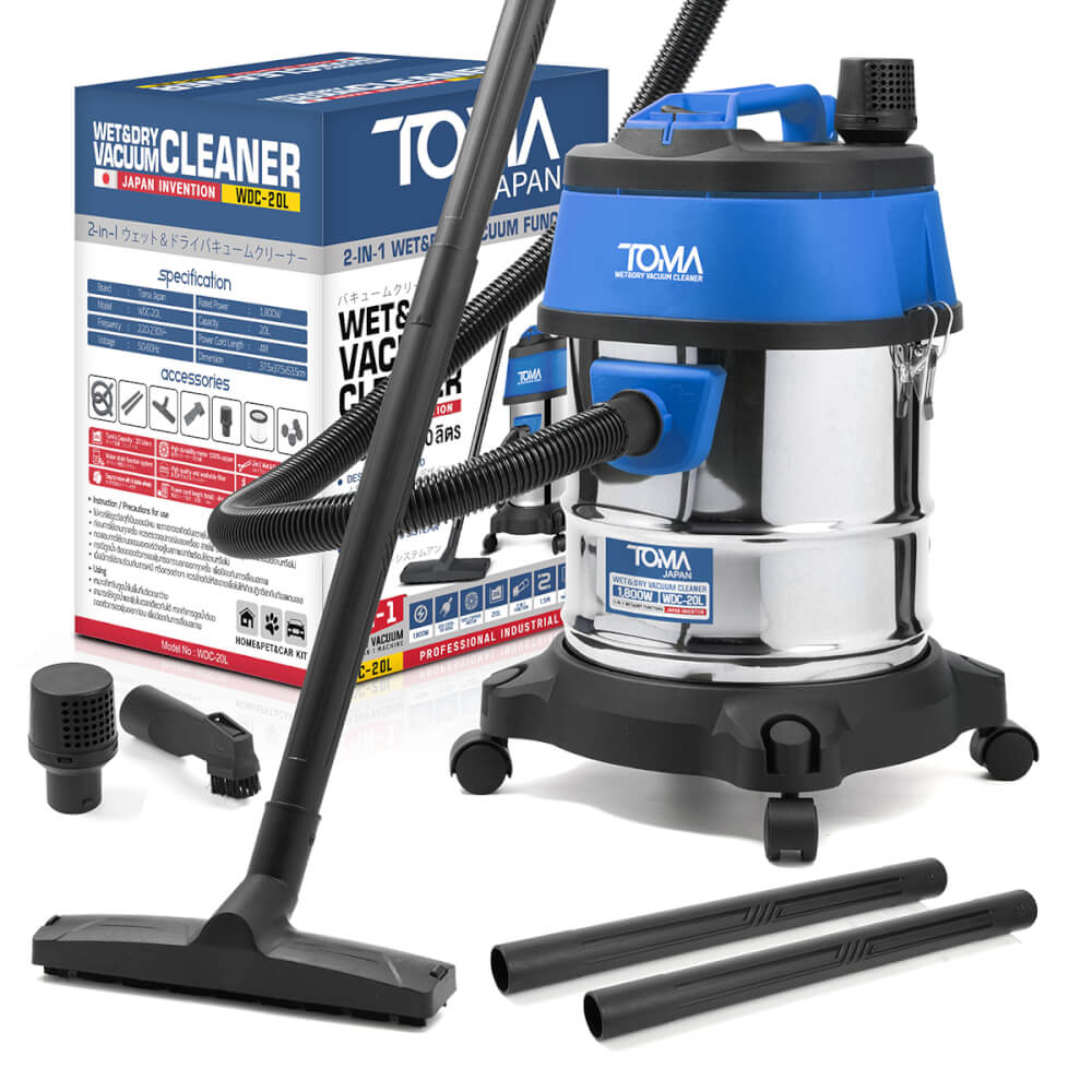 เครื่องดูดฝุ่น TOMA JAPAN รุ่น WDC-20L 20 ลิตร 1,800 วัตต์